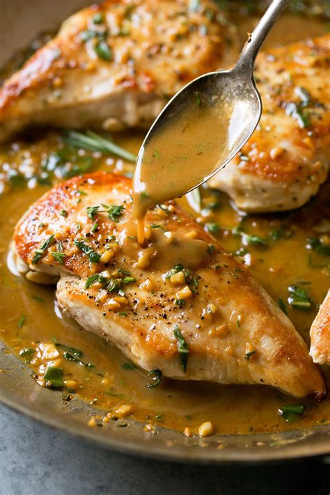 skillet-chicken-with-garlic-herb-butter-sauce-cooking image