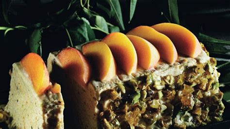 peach-and-pistachio-praline-semifreddo-recipe-bon image