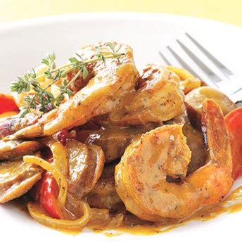 andouille-sausage-and-shrimp-with-creole-mustard-sauce image