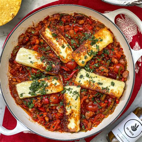 peppers-tomato-bean-stew-with-halloumi-adres image