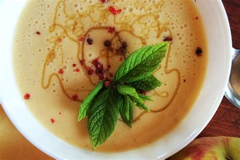 chilled-peach-soup-with-ginger-honey-yogurt-diane image