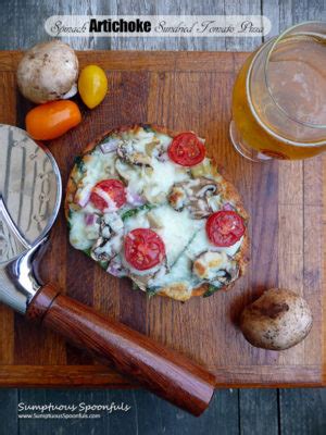 spinach-artichoke-sun-dried-tomato-pizza-sumptuous image
