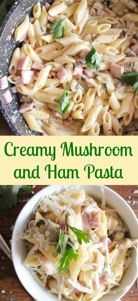 creamy-mushroom-ham-pasta-a-quick-and-easy-pasta image