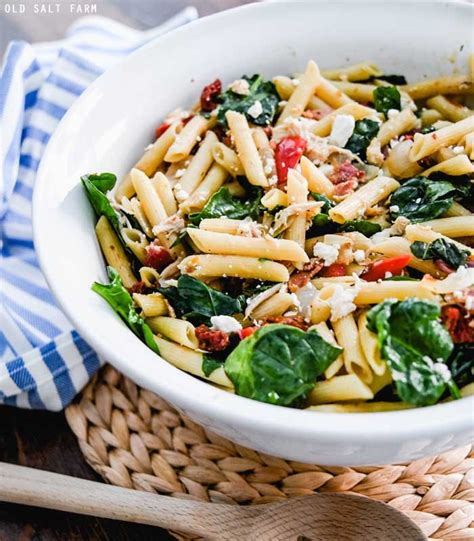 spinach-penne-pasta-salad-recipe-old-salt-farm image