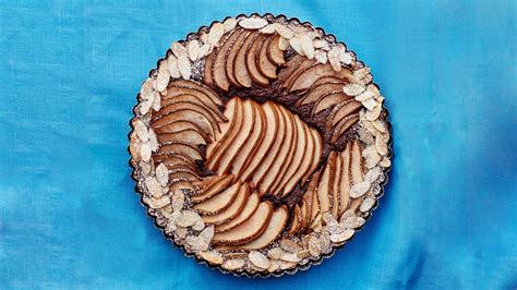 chocolate-almond-pear-tart-recipe-bon-apptit image