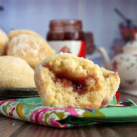strawberry-jam-filled-doughnut-muffins-recipe-on image