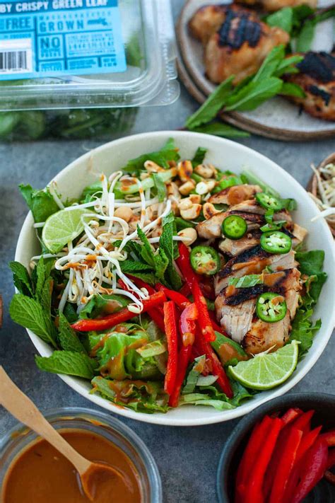 thai-chicken-salad-recipe-with-thai-peanut-dressing image