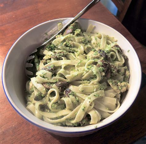 garlic-scape-pesto-pasta-putting-it-all-on-the-table image