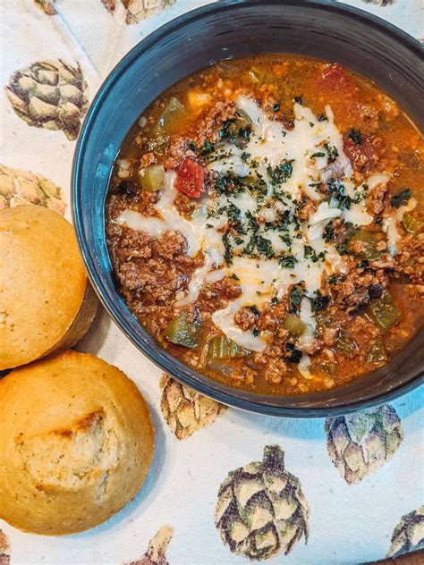 crockpot-ground-beef-and-italian-sausage-soup-the image