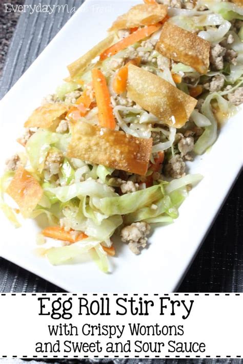 egg-roll-stir-fry-with-crispy-wontons-and-sweet-and-sour image