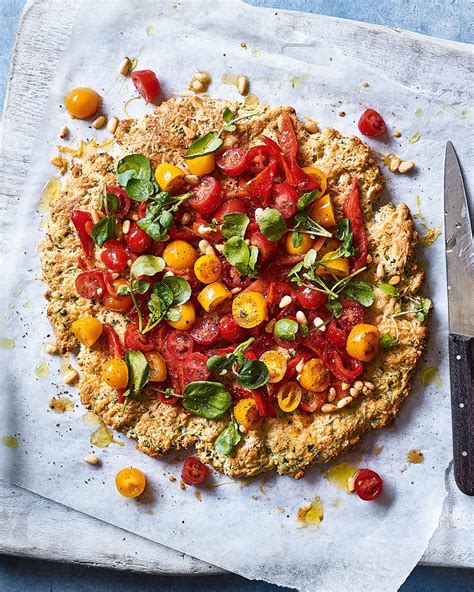 watercress-and-tomato-scone-based-pizza image