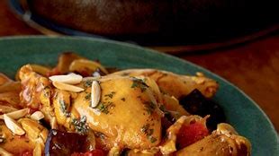 moroccan-chicken-with-eggplant-tomatoes-and-almonds image