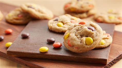 reeses-pieces-peanut-butter-cookie-recipe-hersheys image