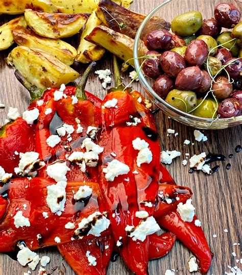 roasted-red-peppers-with-feta-cheese-olives-delice image