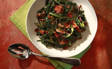 wilted-dandelion-greens-with-bacon image