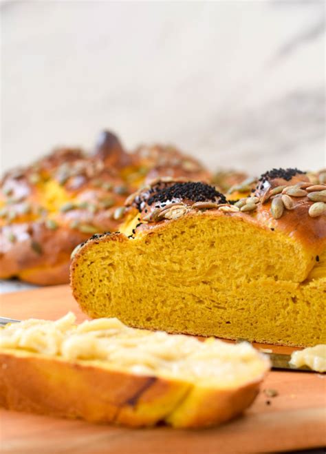 pumpkin-challah-with-cinnamon-honey-butter-west image