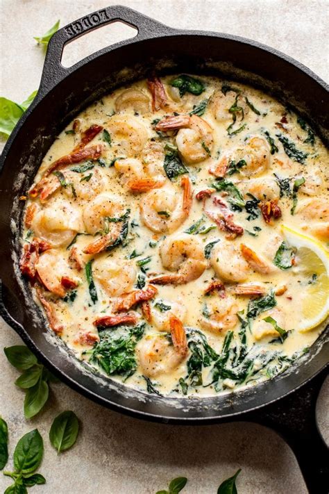 easy-creamy-tuscan-shrimp-recipe-salt-lavender image