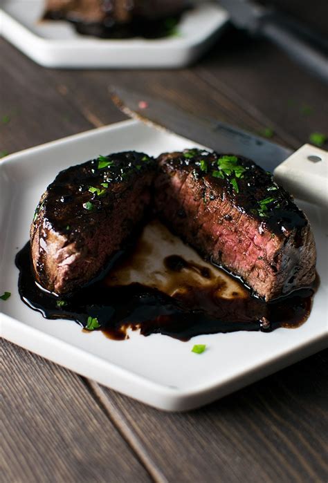 pan-seared-filet-mignon-with-red-wine-and-balsamic-sauce image