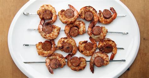 shrimp-and-chorizo-skewer-recipe-popsugar-food image