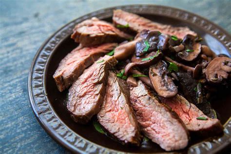 grilled-flank-steak-with-mushrooms-recipe-simply image