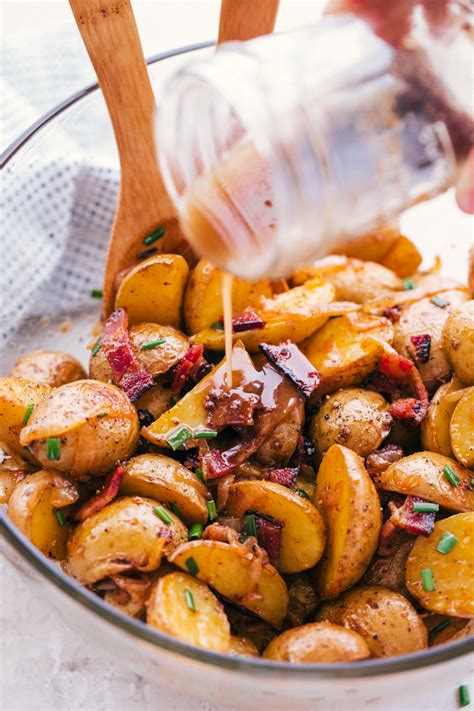 roasted-potato-salad-with-bacon-vinaigrette-the-food image