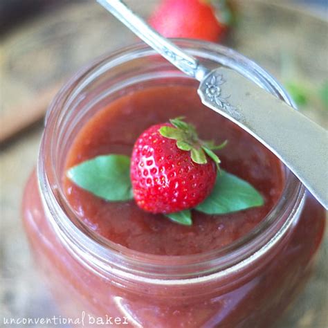 strawberry-rhubarb-and-basil-jam-refined-sugar-free image