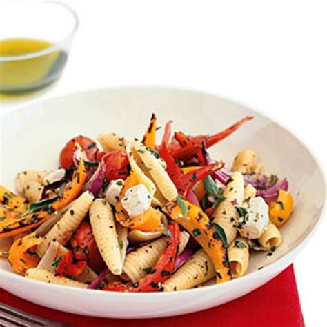 pasta-with-grilled-vegetables-and-feta-recipe-epicurious image