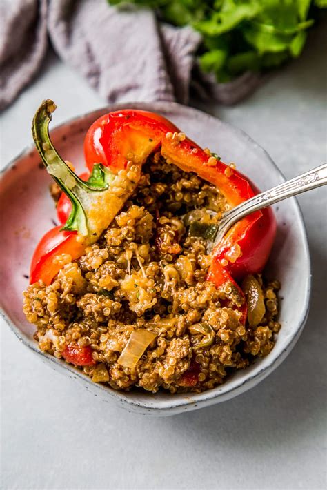 vegetarian-quinoa-stuffed-peppers-recipe-easy image