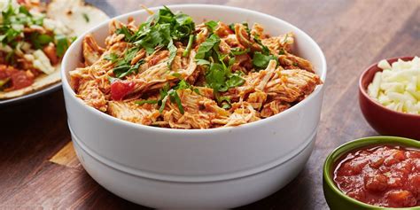 best-crock-pot-salsa-chicken-recipe-delish image