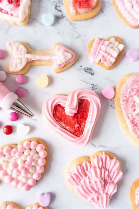 the-best-valentines-heart-sugar-cookies-a-table image