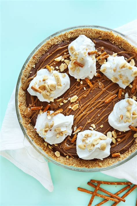 pretzel-peanut-butter-chocolate-pie-minimalist-baker image