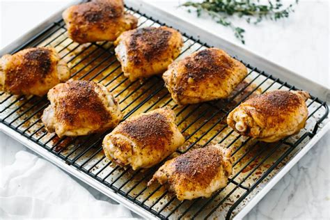 baked-chicken-thighs-crispy-juicy-downshiftology image