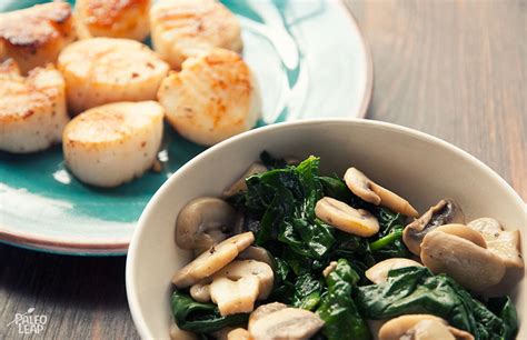 sea-scallops-with-mushrooms-and-spinach image