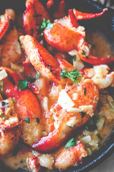 easy-garlic-butter-lobster-skillet-recipe-sweet-cs-designs image