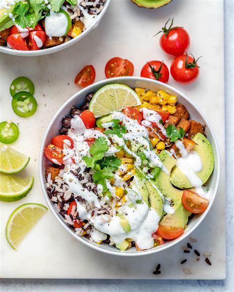 meatless-butternut-squash-burrito-bowls-clean-food image
