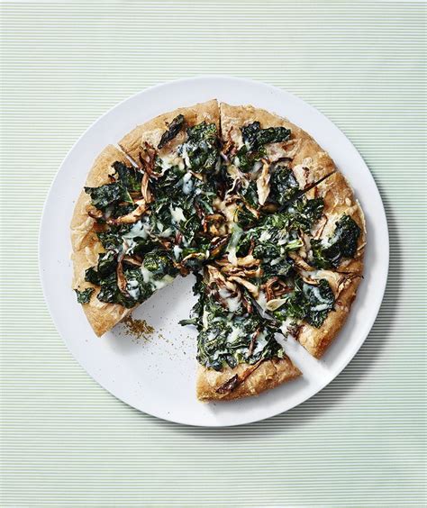 skillet-pizza-recipe-with-kale-and-mushrooms-real-simple image