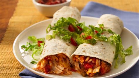 easy-chicken-rice-burritos-recipe-pillsburycom image