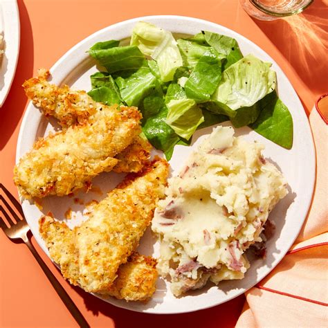 recipe-crispy-chicken-tenders-mashed-potatoes image
