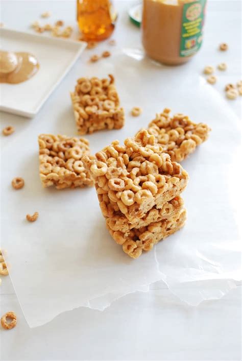 peanut-butter-honey-cheerio-bars-snacking-in-sneakers image