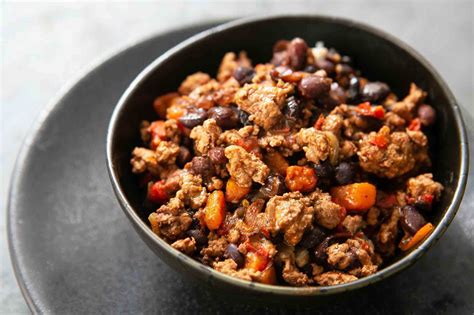 ground-turkey-chili-with-black-beans-recipe-simply image