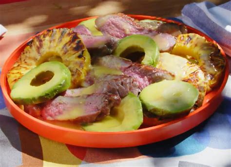 3-ingredient-grilled-steak-pineapple-avocado-salad image
