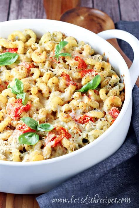 baked-pesto-pasta-with-tomatoes-lets-dish image