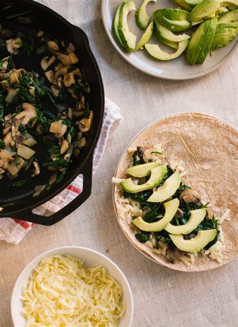 crispy-mushroom-spinach-and-avocado-quesadillas image