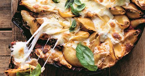 spinach-and-three-cheese-stuffed-shells-recipe-purewow image