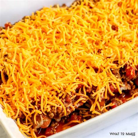 chili-cheese-hot-dog-casserole-with-tortillas-what-to image