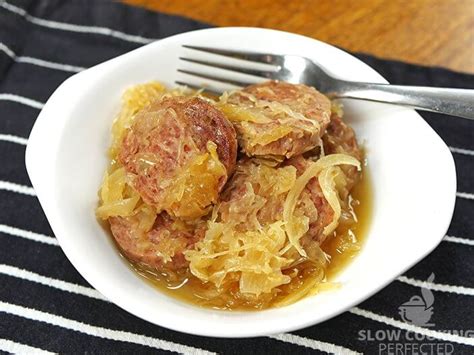 slow-cooker-sausage-and-sauerkraut-slow-cooking image