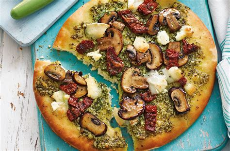 pizza-bianca-with-garlic-mushrooms-pesto-and-goats image