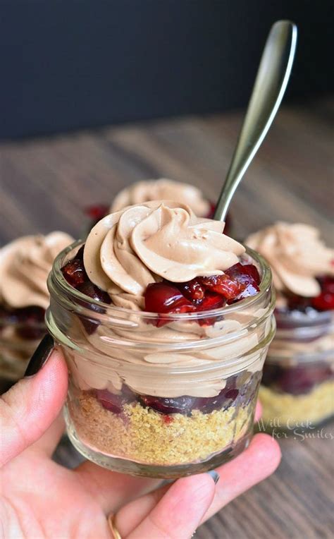 no-bake-chocolate-cherry-cheesecake-pie-in-a-jar image