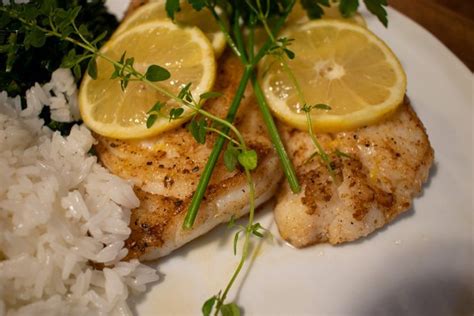 simple-rock-fish-recipe-pan-fried-with-lemon-butter image