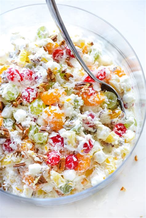 the-best-ambrosia-salad-recipe-foodiecrushcom image